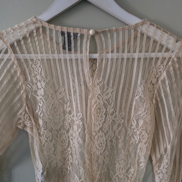 NWOT Revamped M Y2K Whimsigoth Romantic Coquette Girl Lace Mesh Crop Top - Picture 11 of 14